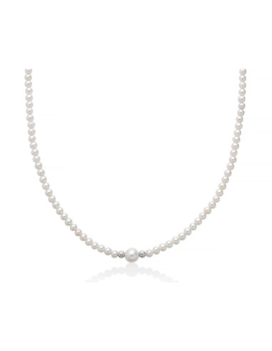 Acquista Collana filo di perle MILUNA in oro bianco 18Kt e perle Ø ...