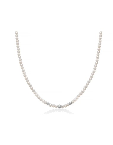 Acquista Collana filo di perle MILUNA in oro bianco 18Kt e perle Ø ...