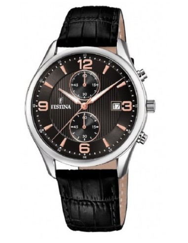 Orologio FESTINA Timeless Chronograph F6855/7 Nero con cinturino in...