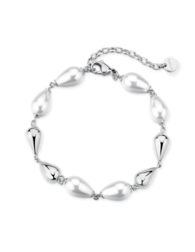Bracciale BROSWAY Perfect in acciaio 316L con elementi goccia e per...