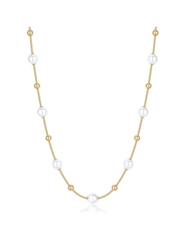Collana BROSWAY Perfect in acciaio 316L dorato perle e sfere BPC49 ...