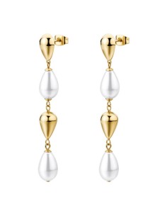 Orecchini pendenti BROSWAY Perfect in acciaio 316L dorato con eleme...