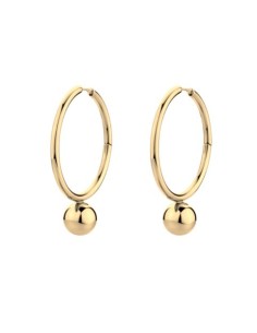 Orecchini a cerchio BROSWAY Perfect in acciaio 316L dorato con sfer...