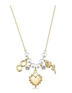 Collana BROSWAY Chakra Amore in acciaio 316L dorato con Cuore e Per...