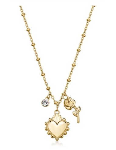 Collana BROSWAY Chakra Amore in acciaio 316L dorato con Cuore BHKN1...