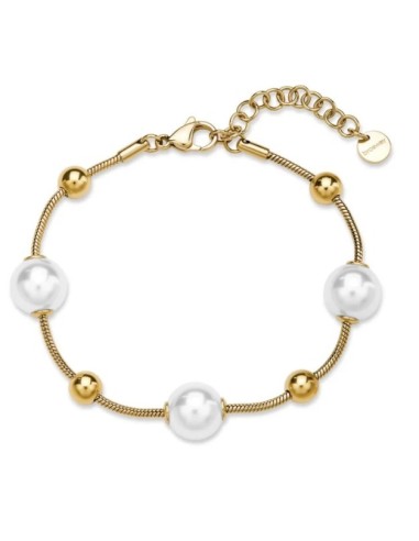 Bracciale BROSWAY Perfect in acciaio 316L dorato con Perle BPC57 on...
