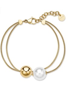 Bracciale doppio filo BROSWAY Perfect in acciaio 316L dorato con Pe...