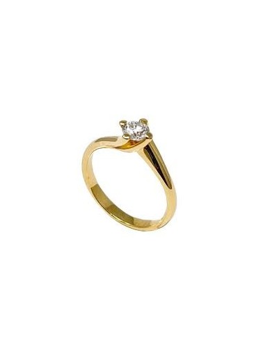 Anello solitario in oro giallo 18Kt con diamanti naturali F-ANS147L...