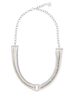 Collana multifilo LIU-JO in acciaio bicolore con cristallo di vetro...