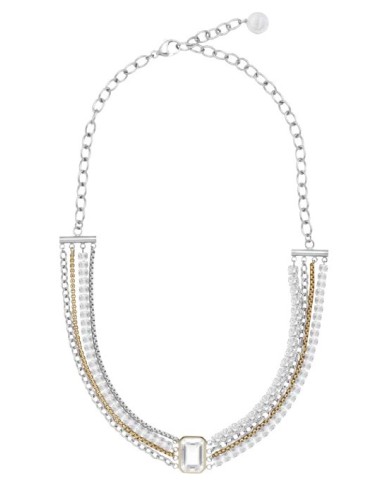 Collana multifilo LIU-JO in acciaio bicolore con cristallo di vetro...