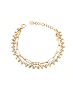 Bracciale doppio filo LIU-JO in acciaio dorato LJ3004 only 31,20 € ...