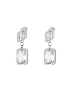 Orecchini pendenti LIU-JO in acciaio con cristallo di vetro LJ3087 ...