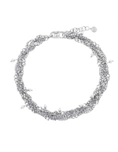 Collana multifilo LIU-JO in acciaio con cristalli e perline LJ3072 ...