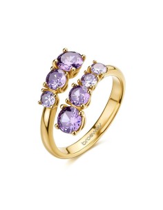 Anello contrariè BROSWAY Dreaming in acciaio 316L dorato e cristall...