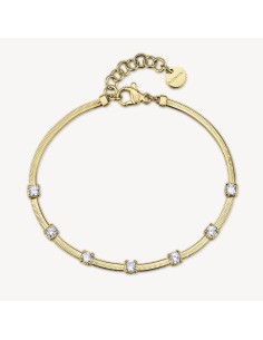 Bracciale BROSWAY Dreaming in acciaio 316L dorato e cristalli BIG15...