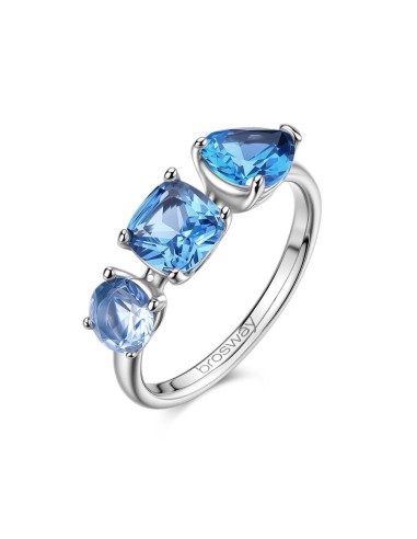 Anello BROSWAY Dreaming in acciaio 316L e cristalli sapphire BIG32B...