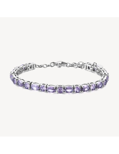 Bracciale tennis BROSWAY Dreaming in acciaio 316L e cristalli ameth...