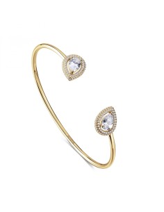 Bracciale rigido ROSATO Anna in argento 925 dorato RZAN18 con 2 cri...