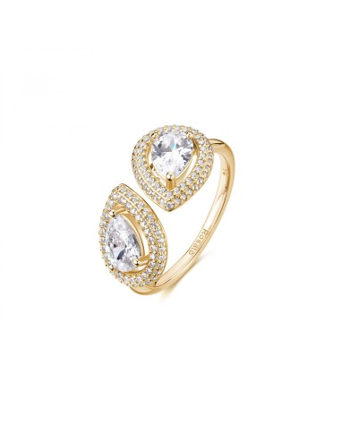 Anello aperto ROSATO Anna in argento 925 dorato RZAN34C con cristal...