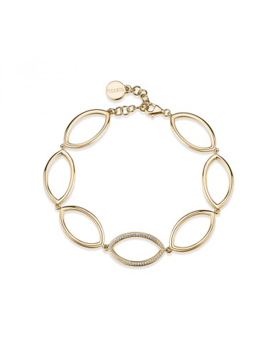 Bracciale morbido ROSATO Sofia in argento 925 dorato RZSO12 con cri...