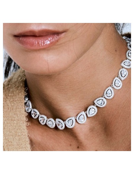 Collana girocollo ROSATO Anna in argento 925 RZAN05 con cristalli a...