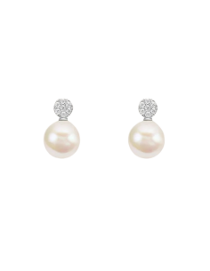 STROILI Orecchini Lobo Silver Pearls Argento Rodiato Perla sintentica Cubic Zirconia 1693200