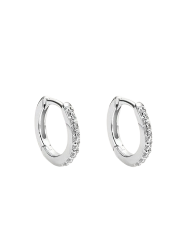 STROILI Orecchini A Cerchio Silver Elegance Argento Rodiato Cubic Zirconia 1697670