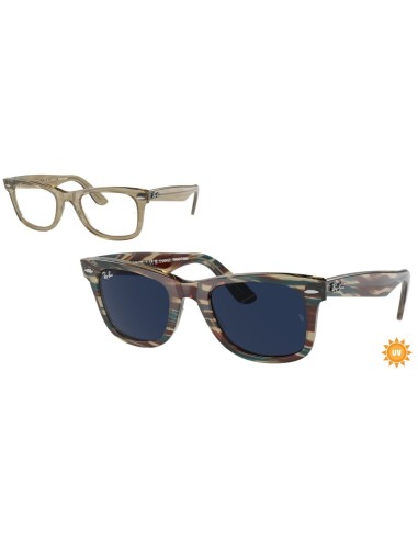 Occhiali sole RAY-BAN Wayfarer RB2140 1387GG 50 Photochromic Stripe...