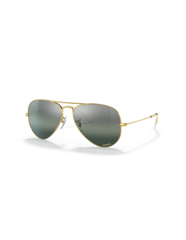 Occhiali sole RAY-BAN Aviator Large Metal RB3025 9196G6 55 Gold Blu...