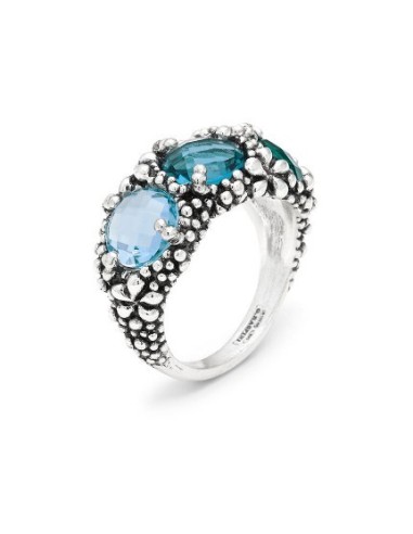 Anello GIOVANNI RASPINI Trilogy Blue Ivy 12430/18 in argento 925 e ...