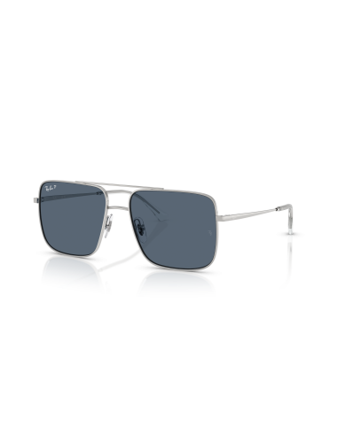 Occhiali sole Ray Ban Ari RB3758 003/2V 56 Silver Blue Polarized on...
