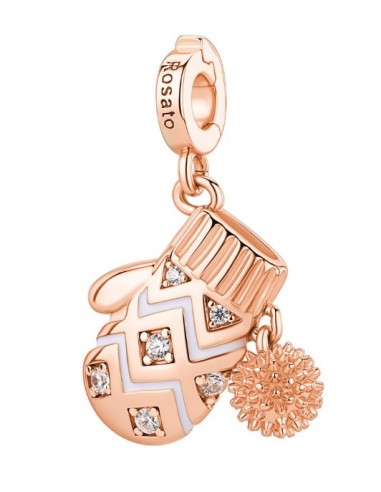 Charm ROSATO Storie in argento rosato 925 RZ260 con smalti e crista...