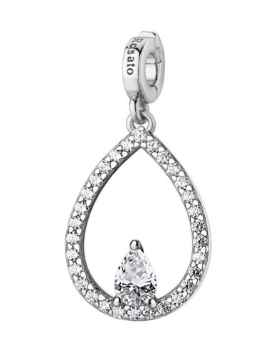 Charm ROSATO Storie in argento 925 RZ258R con cristalli GOCCIA/PURE...