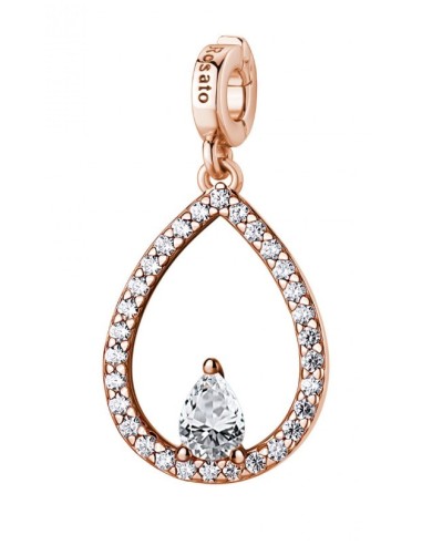 Charm ROSATO Storie in argento 925 rosato RZ258 con cristalli GOCCI...