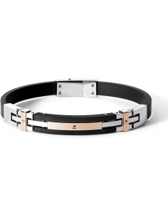 Bracciale COMETE GIOIELLI Uomo UBR 581 in acciaio caucciu e spinell...