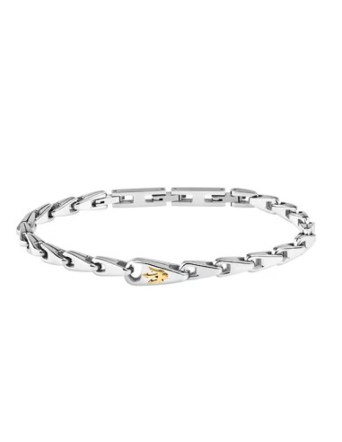 Bracciale MASERATI Iconic in acciaio e pvd oro JM425AVD102  a solo ...