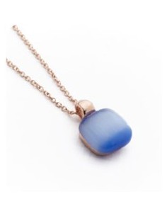 Collana MADI Laguna in argento 925 placcato oro rosa con quarzo idrotermale blu F_3918200