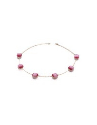 Collana MADI Laguna in argento 925 placcato oro rosa con quarzo idrotermale rosso e rosa F_3927500