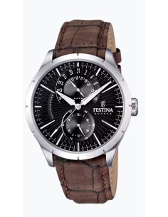 Orologio FESTINA Retro F16573/4 Nero con cinturino in pelle marrone...