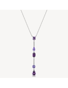 Collana BROSWAY FANCY in argento 925 cristalli bianchi e amethyst F...