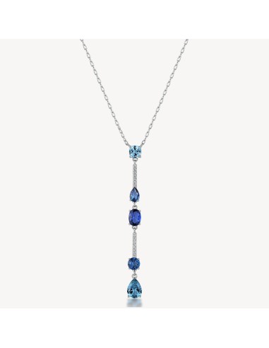Collana BROSWAY FANCY in argento 925 cristalli bianchi e sapphire F...