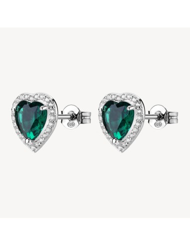 Orecchini BROSWAY FANCY in argento 925 cristalli bianchi ed emerald...