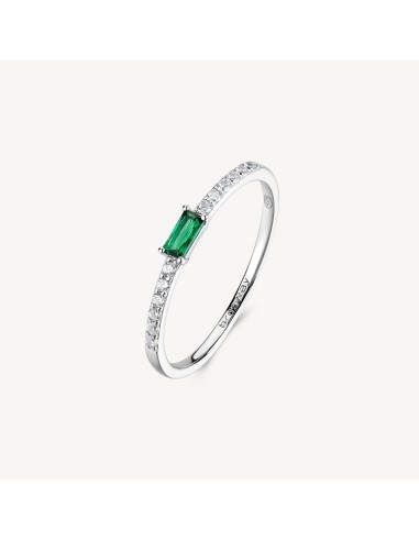 Anello BROSWAY FANCY in argento 925 cristalli bianchi ed emerald FL...