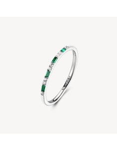Anello BROSWAY FANCY in argento 925 cristalli bianchi ed emerald FL...