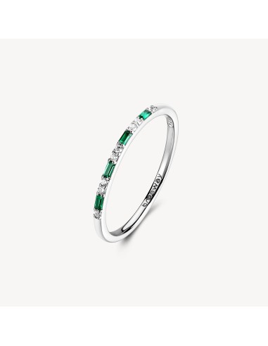 Anello BROSWAY FANCY in argento 925 cristalli bianchi ed emerald FL...