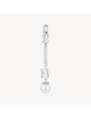 Charm BROSWAY FANCY in argento 925 cristalli bianchi e perla FIW168...