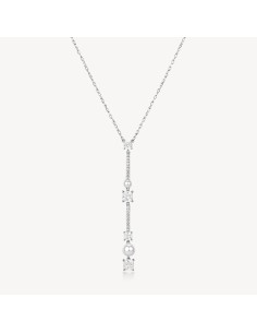 Collana BROSWAY FANCY in argento 925 cristalli bianchi e perle FIW1...