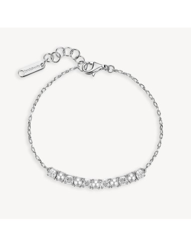 Bracciale BROSWAY FANCY in argento 925 con centrale di cristalli bi...