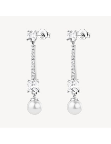 Orecchini pendenti BROSWAY FANCY in argento 925 cristalli bianchi e...
