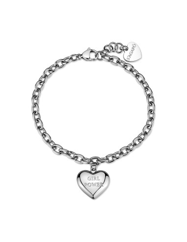 Bracciale S'AGAPO Be My Always SBM98 in acciaio 316L con pendente c...